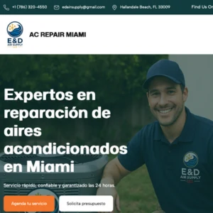 Screenshot of the AC Repair Miami website